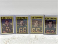 4 1971 Opeechee Edmonton Eskimos football cards