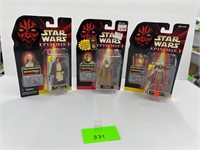 3 Star Wars figures on card