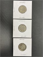 Vintage Buffalo Nickel Coins 1929, 1926, 1927