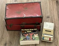 Vintage kids trunk/tape player/ coin rolls