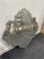 Ornate etched Italian style  mirror