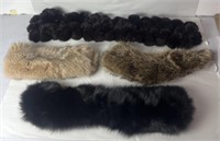 Group of fur scarves