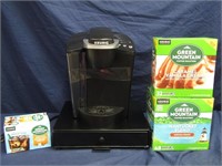 Keurig Coffee Maker, Pod Drawer, & Coffee Pods
