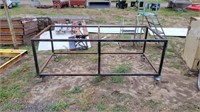 Metal Bench Stand on Wheels