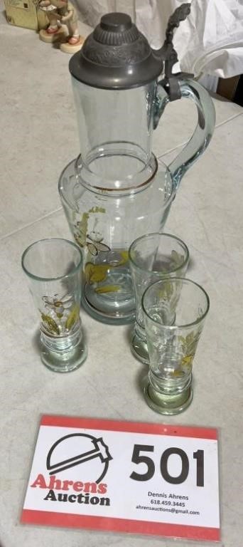 VICTORIAN PITCHER & GLASSES