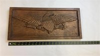 Carved wooden eagle wall decor