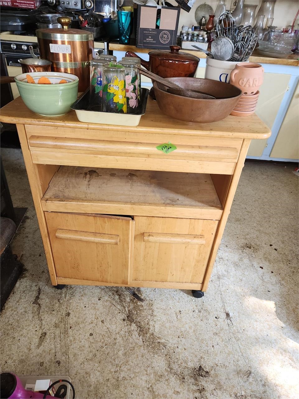 Wooden kitchen island