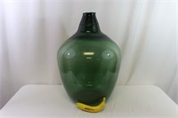 Large Green Glass Demijohn Bottle