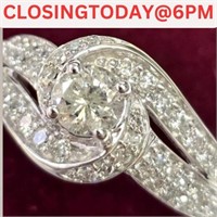$5500 10K  3G Natural Diamond 1Ct Ring