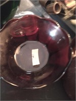 RED GLASS BOWL