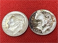 1957-D & 1958-D Roosevelt Silver Dimes