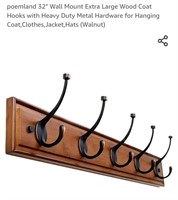 NEW 32" Wood Coat Rack, Wall Mount