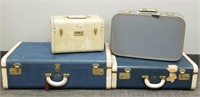 4 vintage suitcases: Skylady, Starline, Samsonite