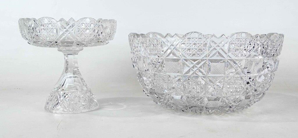 Cut Glass Bowl on Stand