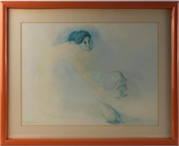 RC. Gorham Serigraph of a seated woman