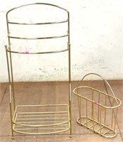 (2) Vtg Hollywood Regency Towel & Magazine Racks