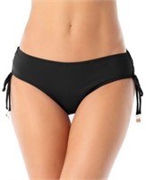 NEW (L) Ruched-Side Bikini Bottom