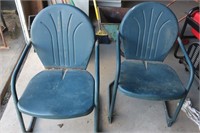 Pair Vintage Metal Chairs