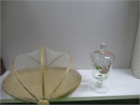 Rose Candy Dish & Cover Basket