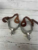 Partrade metal and leather spurs