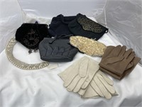 Pile, Ladies purses, collars, gloves.