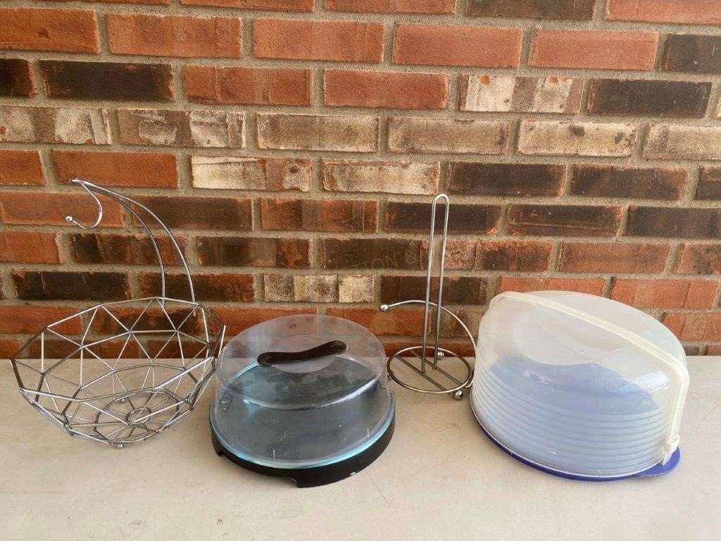 Cake Carriers, Banana Bowl & Paper Towel Holder