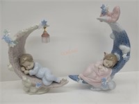 Pair of Lladró heavenly slumber baby figurines