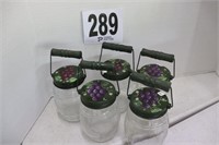 Jars with Hand Painted Jar Lids