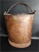 Stunning Vtg French Copper & Steel Oval Bucket