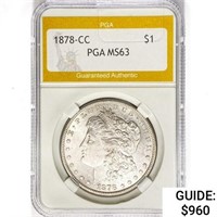 1878-CC Morgan Silver Dollar PGA MS63