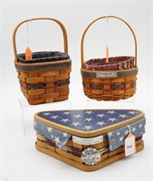 (3) Longaberger Americana/Patriotic Baskets