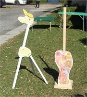 Pair of early wooden child's room display pieces