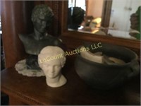 pottery bowl bust and head decor