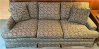 Vintage Upholstered Couch (Green, Tan & Cranberry