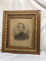 Vintage photograph of soldier in nice wood frame