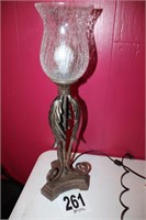 (25" Tall) Lamp With Glass Shade (Rm 7)