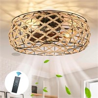 Farmhouse Light Fixture Ceiling Fan, 20"
