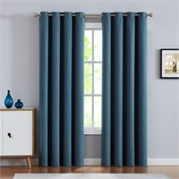 Blackout Grey-Blue Curtains for Bedroom, Navy