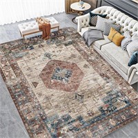 Yancorp 5'x7' Boho, Area Rug, Dark Brown