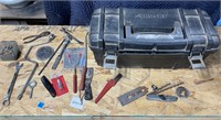 Husky Tool Box, Box Cutters, Wrench, Bits, Etc.