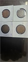4 Canadian large 1 cent 1914,1914,1916,1917