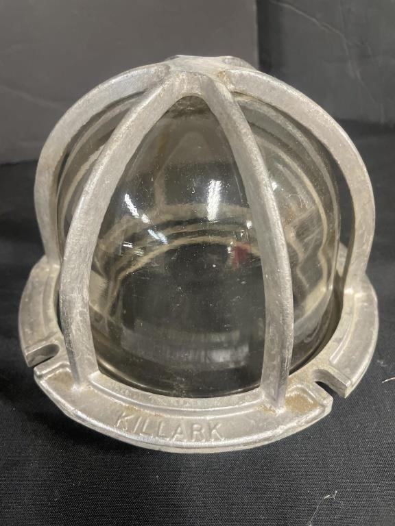 Vintage Killark explosion-proof lightbulb cage