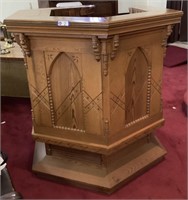 OAK CHURCH PULPIT, 52"W x 52"H x 58"D...