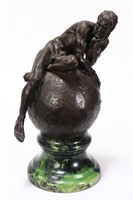 French Bronze 'Thinking Man' Figure,
