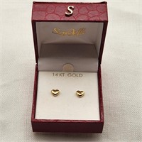 14K Gold Tiny Heart Earrings