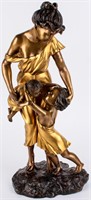 Cast Metal Sculpture 19th Century Moreau