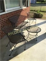 Raw iron patio set (bench, chairs & table)