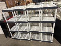 Set of 4 Plastic Utility Shelves.