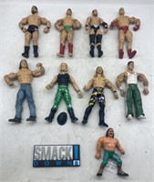 (JT) 9 WWE & WWF Action Figures Including Hasbro