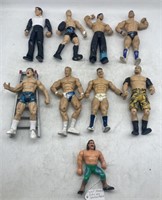 (JT) 9 WWE & WWF Action Figures By Jakks Pacific